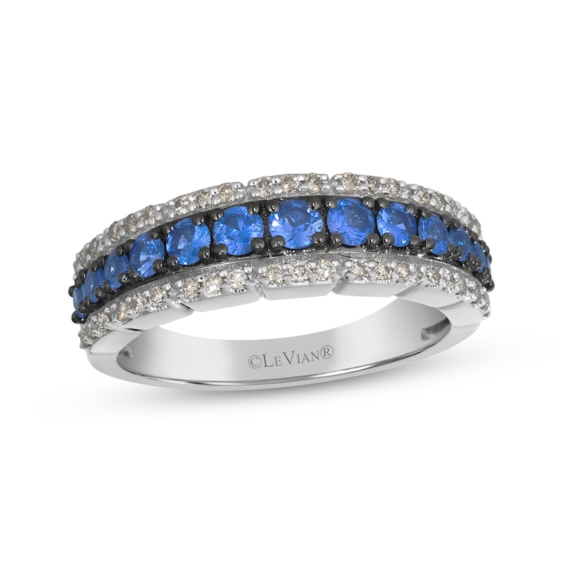 Main Image 1 of Le Vian Blue Sapphire Ring 1/4 ct tw Diamonds 14K Vanilla Gold