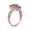 Thumbnail Image 2 of Amethyst & Diamond 3-Stone Ring 1/5 ct tw 10K Rose Gold