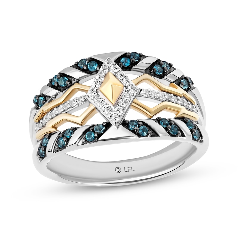 Main Image 1 of Star Wars Ahsoka Tano London Blue Topaz & Diamond Ring 1/6 ct tw Sterling Silver & 10K Yellow Gold