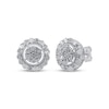 Thumbnail Image 1 of Multi-Diamond Halo Stud Earrings 1/4 ct tw Sterling Silver