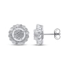 Thumbnail Image 3 of Multi-Diamond Halo Stud Earrings 1/4 ct tw Sterling Silver