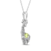 Thumbnail Image 2 of Peridot & White Lab-Created Sapphire Giraffe Necklace Sterling Silver 18&quot;