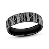 Thumbnail Image 1 of Now + Forever Men's Tree Pattern Wedding Band Matte Black Titanium 6.5mm