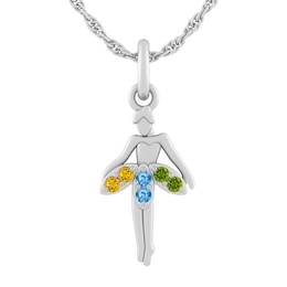 Children's Color Stone Ballerina Necklace