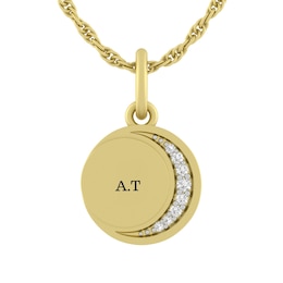 Children's Diamond Moon Necklace (1 Initial)