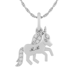 Children's Colored Stone Unicorn Necklace (1 Stone and Line)