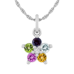 Children's Birthstone Flower Necklace (5 Stones)