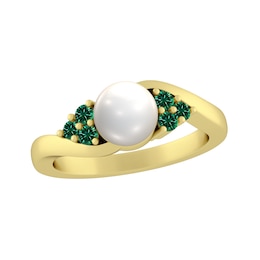 Cultured Pearl Color Stone Ring