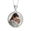 Thumbnail Image 1 of Beaded Edge Round Photo Disc Necklace 10K White Gold (3 Lines)