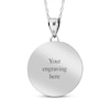 Thumbnail Image 2 of Beaded Edge Round Photo Disc Necklace 10K White Gold (3 Lines)