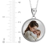 Thumbnail Image 4 of Beaded Edge Round Photo Disc Necklace 10K White Gold (3 Lines)