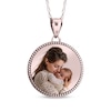 Thumbnail Image 1 of Beaded Edge Round Photo Disc Necklace 10K Rose Gold (3 Lines)