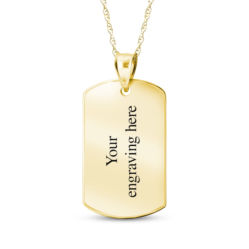 Main Image 2 of Dog Tag Fingerprint Necklace 10K Yellow Gold (1 Name, 1 Date and 2 Lines)