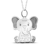 Thumbnail Image 1 of Elephant Baby Birth Stats Necklace Sterling Silver (Name, Birth Date, Length and Weight)