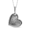 Thumbnail Image 1 of Fingerprint Heart Disc with Rope Edge Necklace Sterling Silver