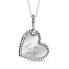 Thumbnail Image 1 of Handwriting Engravable Heart Disc with Rope Edge Necklace Sterling Silver