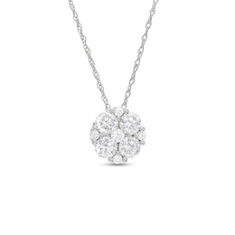 THE LEO Diamond Flower Necklace 5/8 ct tw 14K White Gold 19”