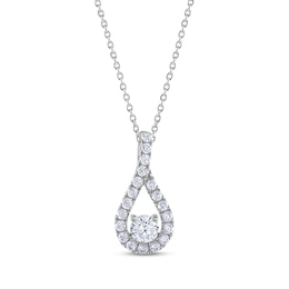 THE LEO Diamond Teardrop Necklace 1/2 ct tw 14K White Gold 19”