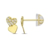 Thumbnail Image 1 of Children's Cubic Zirconia Double Heart Earrings 14K Yellow Gold