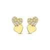 Thumbnail Image 2 of Children's Cubic Zirconia Double Heart Earrings 14K Yellow Gold