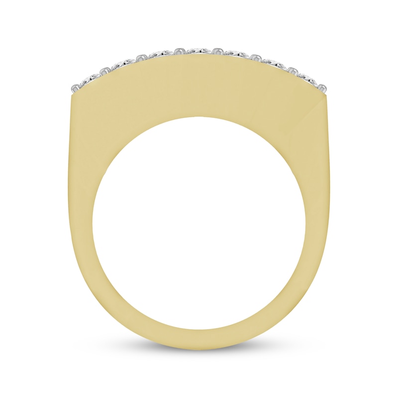 Men's Diamond Three-Row Ring 1 ct tw 10K Yellow Gold