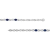 Thumbnail Image 2 of Oval-Cut Blue Lab-Created Sapphire & White Lab-Created Sapphire Infinity Link Bracelet Sterling Silver 7.5&quot;