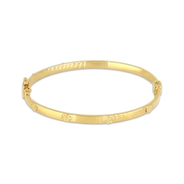 Diamond-Cut Stud Bangle Bracelet 10K Yellow Gold