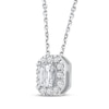 Thumbnail Image 2 of Lab-Grown Diamonds by KAY Emerald-Cut Halo Necklace 1/2 ct tw 10K White Gold 18&quot;