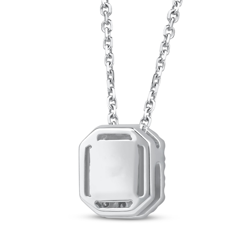 Main Image 3 of KAY Lab-Grown Diamonds Emerald-Cut Halo Necklace 1/2 ct tw 10K White Gold 18&quot;