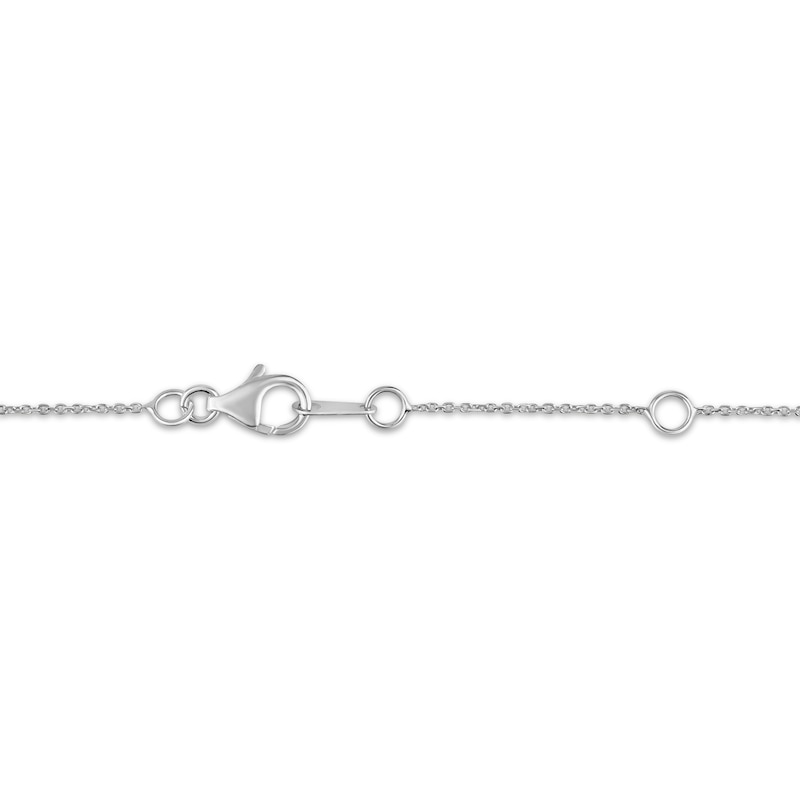 Main Image 4 of Lab-Grown Diamonds by KAY Emerald-Cut Halo Necklace 1/2 ct tw 10K White Gold 18&quot;