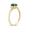 Thumbnail Image 2 of Oval-Cut Lab-Created Emerald & Diamond Ring 1/10 ct tw 10K Yellow Gold