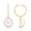 Thumbnail Image 1 of Unstoppable Love Diamond Hoop Halo Drop Earrings 1/2 ct tw 10K Yellow Gold