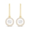 Thumbnail Image 2 of Unstoppable Love Diamond Hoop Halo Drop Earrings 1/2 ct tw 10K Yellow Gold