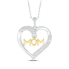 Thumbnail Image 1 of Diamond &quot;Mom&quot; Heart Necklace 1/6 ct tw Sterling Silver & 10K Yellow Gold 18&quot;