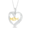 Thumbnail Image 2 of Diamond &quot;Mom&quot; Heart Necklace 1/6 ct tw Sterling Silver & 10K Yellow Gold 18&quot;