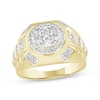 Thumbnail Image 1 of Men's Multi-Diamond Center Signet Style Ring 1 ct tw 10K Yellow Gold