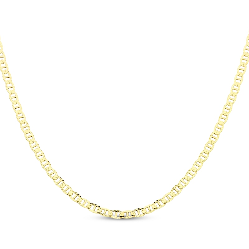 Main Image 1 of Solid Mariner Link Chain Necklace 2.7mm 14K Yellow Gold 20&quot;