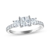 Thumbnail Image 0 of Certified Princess-Cut Diamond Three-Stone Engagement Ring 1-1/4 ct tw Platinum