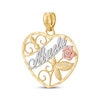 Thumbnail Image 1 of Diamond-Cut "Abuela" Heart Charm 14K Tri-Tone Gold