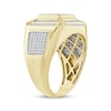 Thumbnail Image 2 of Men's Baguette & Round-Cut Diamond Beveled Ring 1 ct tw 10K Yellow Gold