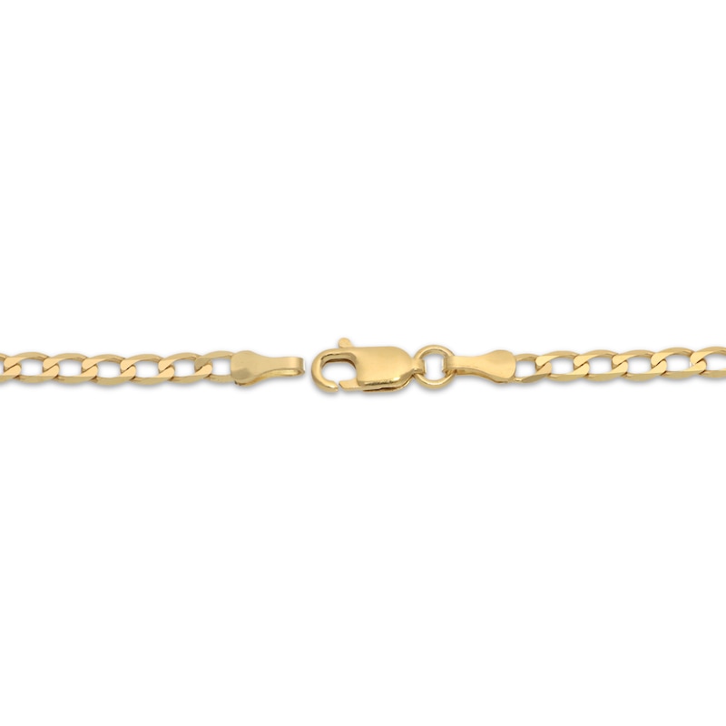 Main Image 3 of Solid Curb Chain Necklace 2.95mm 14K Yellow Gold 18&quot;