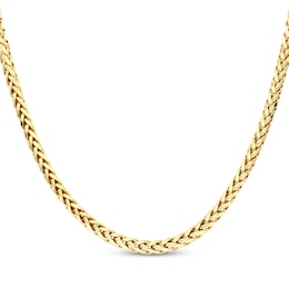 Wheat Chain Necklace 5.2mm Semi-Solid 10K Yellow Gold 24&quot;