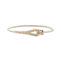 Italian Brilliance Buckle Bangle Bracelet 14K Yellow Gold