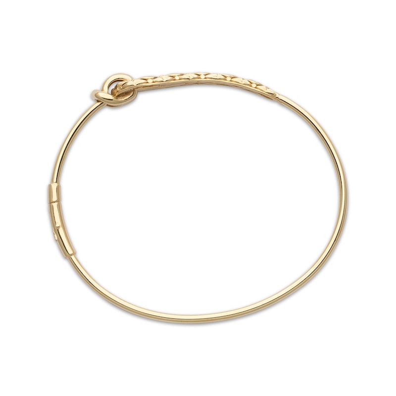 Italian Brilliance Buckle Bangle Bracelet 14K Yellow Gold