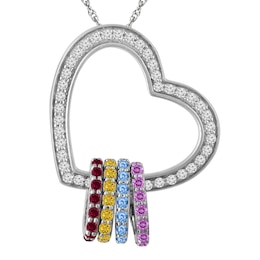 Birthstone Family & Mother's Heart Necklace (1-4 Stones)