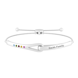 Love + Be Loved Birthstone Family & Mother's Bolo Bracelet (1-5 Stones and 1 Line)