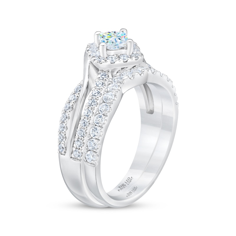 Main Image 2 of THE LEO First Light Diamond Princess-Cut Bypass Bridal Set 1 ct tw 14K White Gold