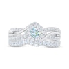 Thumbnail Image 3 of THE LEO First Light Diamond Princess-Cut Bypass Bridal Set 1 ct tw 14K White Gold