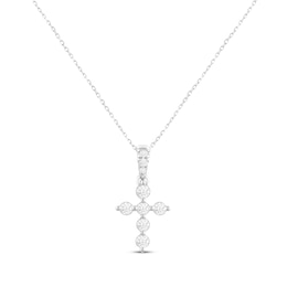 Lab-Created Diamonds by KAY Cross Necklace 1/3 ct tw 14K White Gold 18&quot;