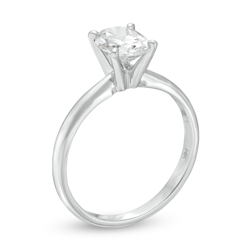 Oval-Cut Diamond Solitaire Engagement Ring 1-1/2 ct tw 14K White Gold (I/I1)